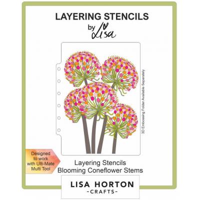 Lisa Horton Crafts Layering Stencils - Blooming Coneflower Stems